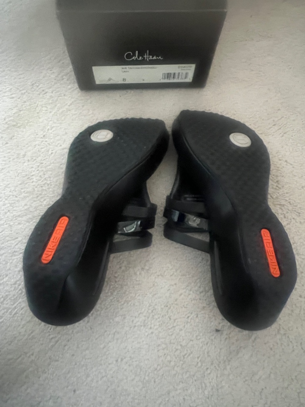Cole Haan Black T-Strap Leather Sandals - Picture 2 of 3